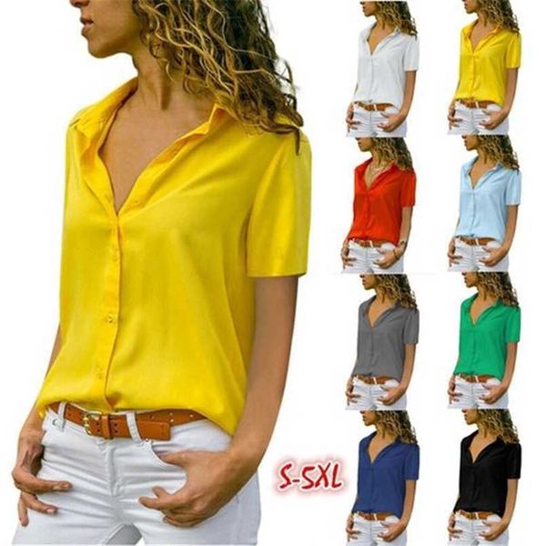 Blouses feminina camisas elegantes de lapela de lapela trabalha usa camise