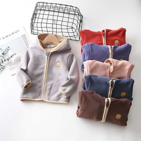 Pullover Micro Fleece Unisex Schule Kinder Trainingsanzug Hoodie Warm Kapuze Kindermantel Full Zip Baby Mädchen Jungen Jacken 29 Jahre alt 220924