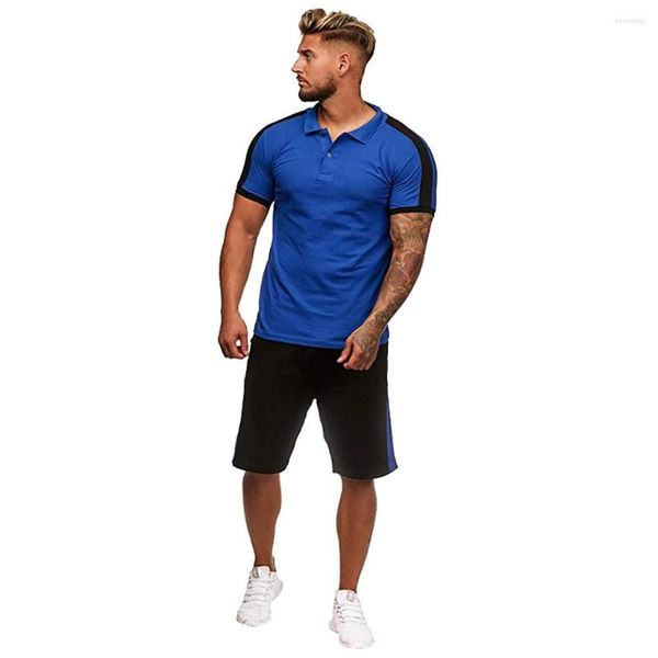 Men's Tracksuits Sports Sets Stripe Short Short Shorts de lazer de colisão masculino Homem de verão Men Slim Fit Suit Swimming Racing