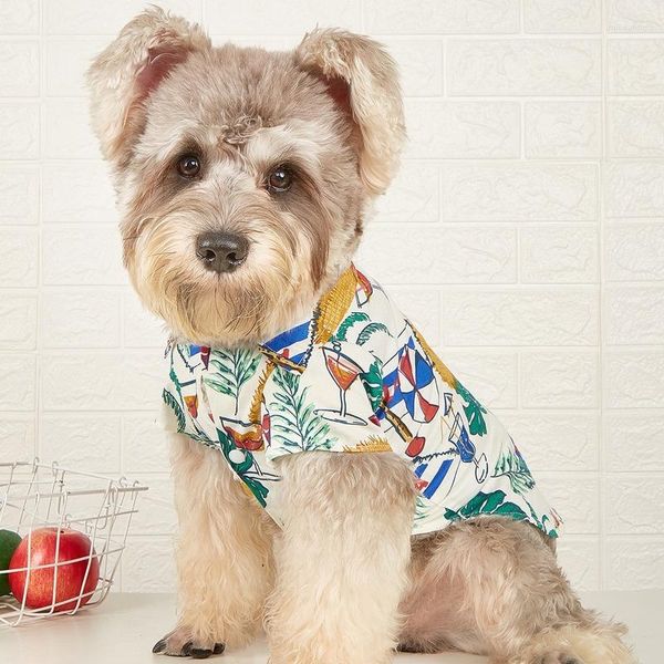 Abbigliamento per cani Stampa Abbigliamento Camicia Abbigliamento per animali da spiaggia Moda carina Cani di piccola taglia Alla moda Chihuahua Morbido Primavera Estate Ragazzo Ragazza All'ingrosso