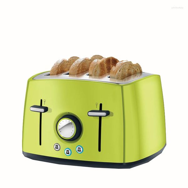 Fabricantes de pão Homariamente torradeira automática multifuncional 4 Torrada grande de slot Máquina de café da manhã em aço inoxidável 6524