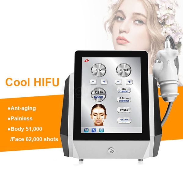 Equipamento de beleza de ultrassom de ultrassom protetora Cryo Ice Hifu Remoção de rugas de pele Rejuvenescimento de gordura dissolvendo o corpo em declínio da máquina de tratamento antienvelhecimento