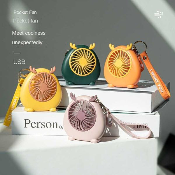 Ventiladores elétricos mini cartoon fofos de mão handheld fã -chave cadeia USB carregamento portátil dinâmico estudante silencioso portátil small fan t220924