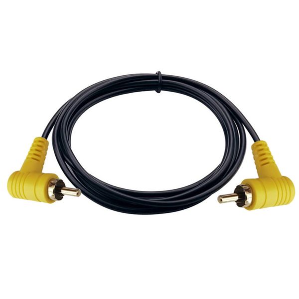 Cabos de ￡udio Golden banhado a 90 graus de 90 graus Angulado RCA Male a masculino Plug AV Audio Connector Cabo 1,5m/1pcs