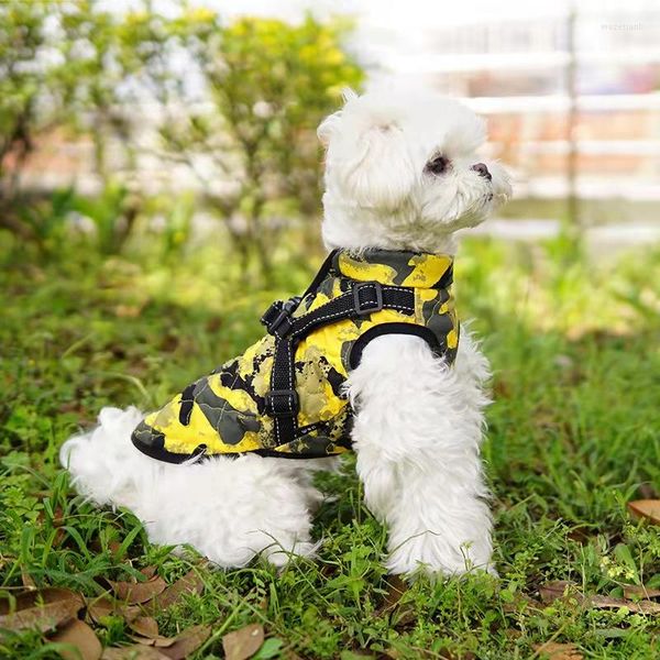 Cachorro vestuário de vestuário de roupas de algodão arnês cães de uma peça de casaco roupas de inverno de estimação