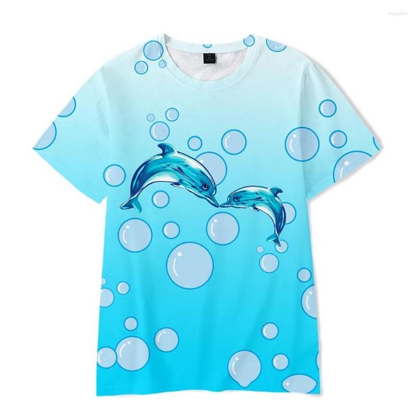 T-shirt da uomo Cute Dolphin 3D Print Tees Streetwear Kids Brand Design T-shirt Ragazzo / ragazza manica corta estate O-Collo Kpop Shirt