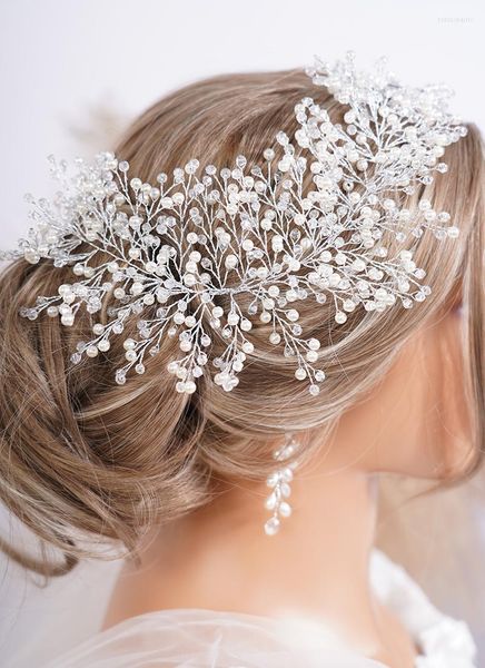 Başlıklar İnci Rhinestone Gelin Head Band Modaya Kristal Düğün Saç Aksesuarları Gelin Kadınlar İçin Headdress Chic Headpiece Tiara