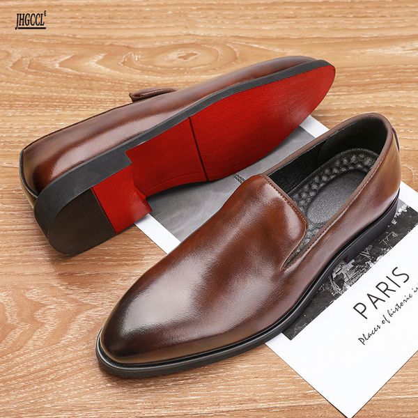 PU New Style Men Loafers Color Fashion Business Casual Party Daily Wersatile Simple Loolweight Classic Trape Shoes A19 198