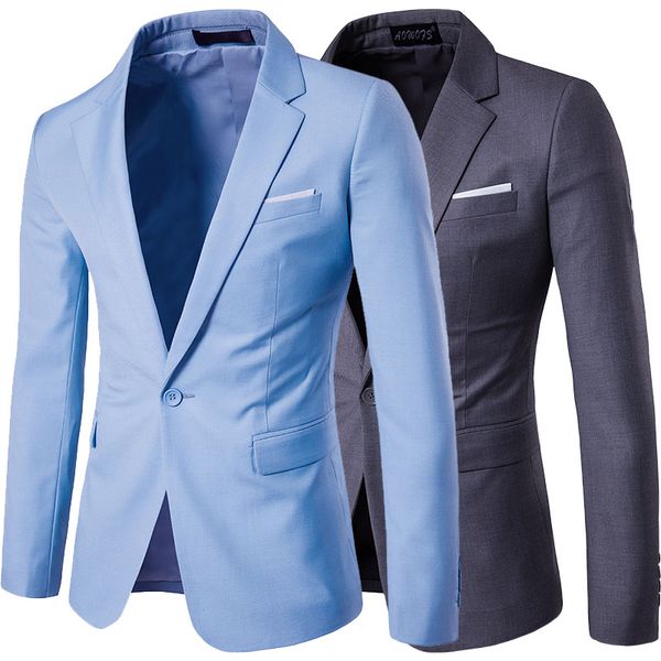 Plus Size 6XL Mens Business Slim Fit Blazer Giacca Formale Ufficio Casual Blazer Sociale Sposi di alta qualità Abito da sposa Tuxedo