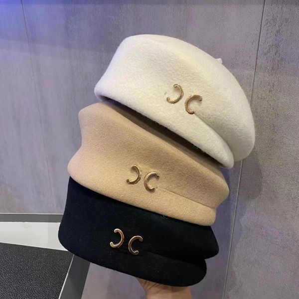 Tasarımcı Beralar Saf Yün Kadınlar ve Erkekler İçin Sıcak Lüks Şapka Bahar Kış Moda Kapakları Hediye Rüzgar Geçirmez Bonnet Şapkaları 22092601cz