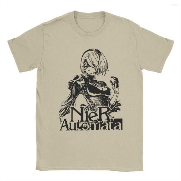 Camisetas masculinas nier 2b para homens camisa de camisa automata video video video anime mangá camise