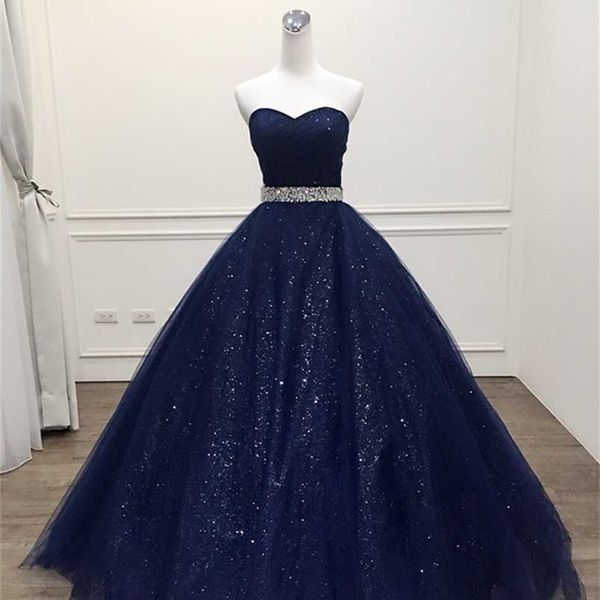 Abiti da festa Vestido De Noiva Lusso Blu navy Bling Princess Ball Gown Abito da sera Plus Size Custom Made Robe De Mariage 220923