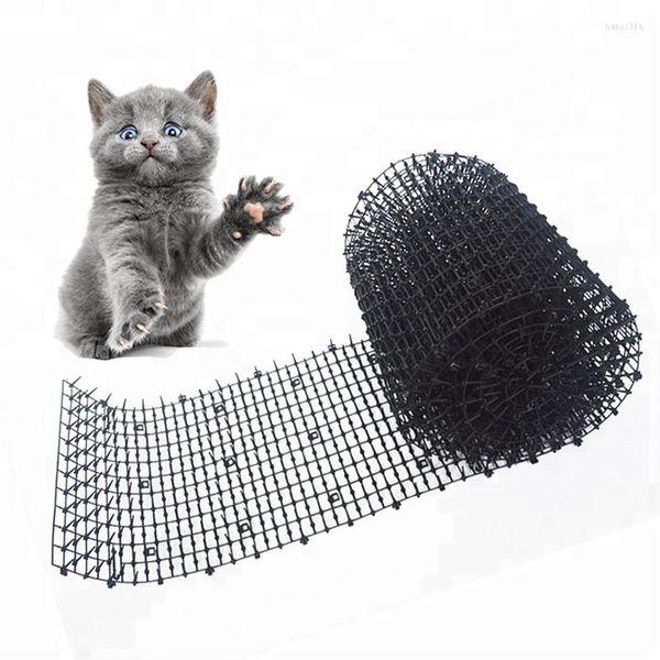 Trasportini per gatti Tappetini anti-scatti da giardino Tappetino repellente per cani anti-gatto Strisce pungenti Tieni i gatti lontani Sicuro Rete di spine in plastica 200x12 cm Nero