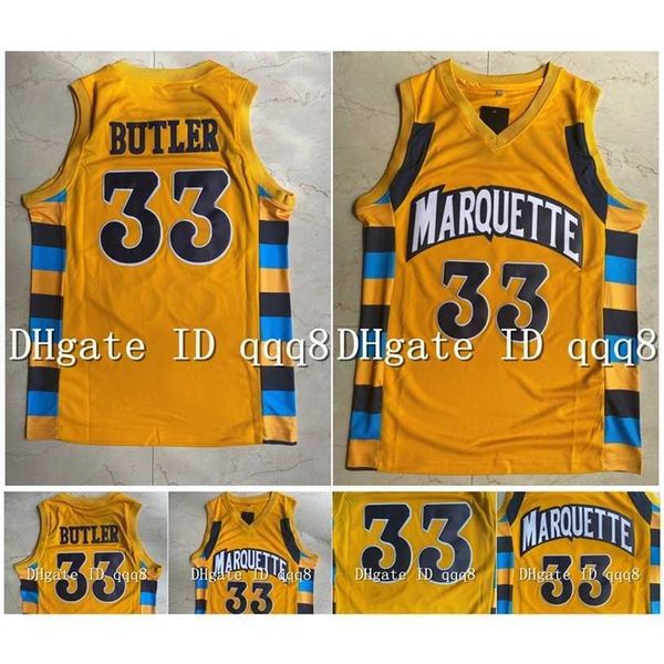 GLA TOP QUALIDADE 1 33 Jimmy Butler Jersey Marquette Golden Eagles High School Movie College Basketball Jerseys Green Sport Shirt S-xxl