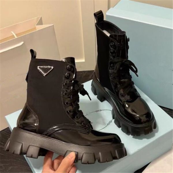 Designer Martin Boots Leather Boot Boot Mulheres Altas Sapatos de Inverno Sapatos de borracha Lace Up Booties