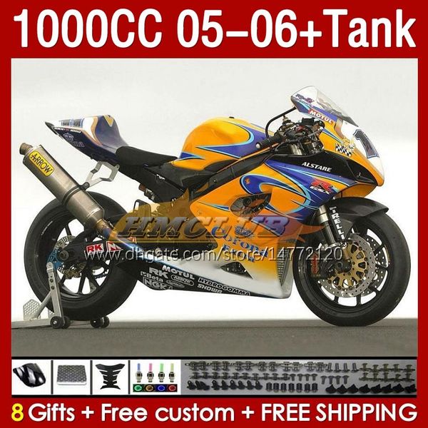 Suzuki GSXR 1000 CC 1000cc K5 05-06 gövdeyi 157no.166 GSXR-1000 GSX-R1000 GSXR1000 05 06 GSX-R1000 2005 2006 OEM ESPANING tank sarı stok