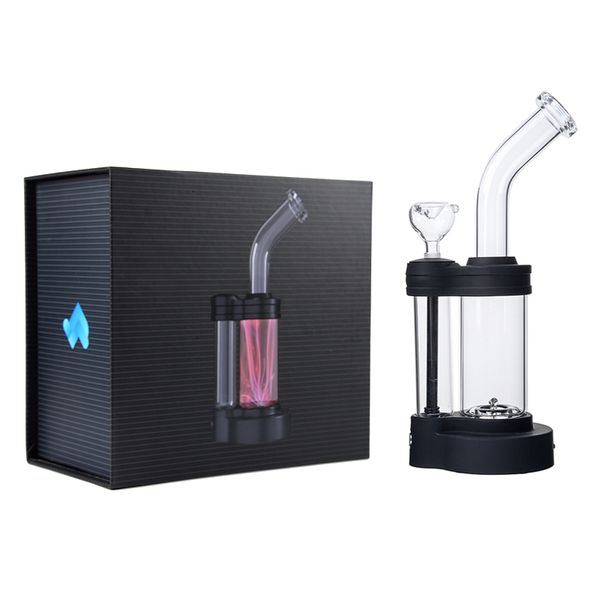 Cool Led Plasma Hookahs Bongs de vidro exclusivos Starter Kits 12 polegadas Tubos de água para fumar Grosso Pyrex Oil Dab Rig 14mm Feminino Joint com Bowl Gift Box Pack WP2234