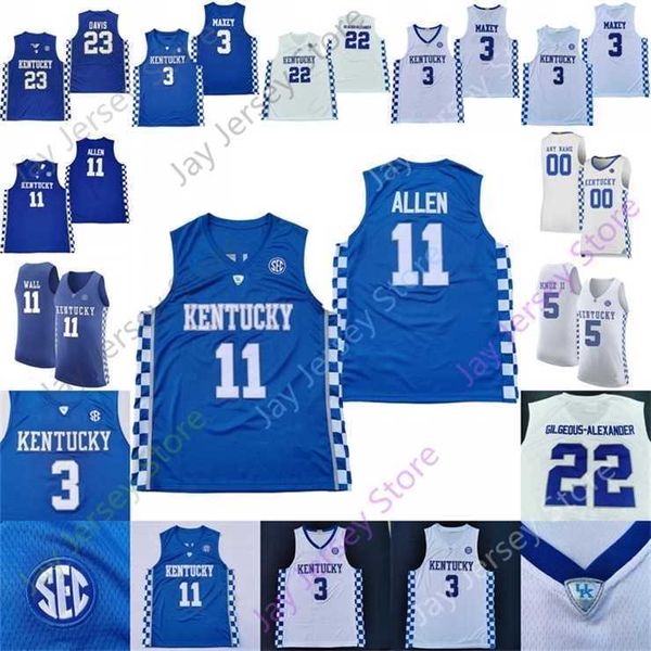 Mitch Custom 2020 Kentucky Wildcats Basketball Jersey College Fox 22 Gilgeous-Alexander Murray Towns Wall Rondo 11 Dontaie Allen