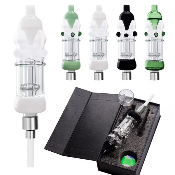 510thread Nector Collector Kit Piccoli narghilè Mini tubi dell'acqua a prova di fuoriuscite con chiodi in ceramica al quarzo di titanio Birdcage Perc Bubbler NC28