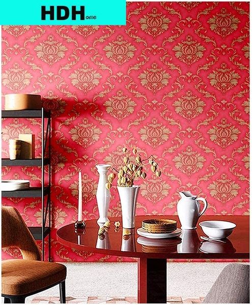 Обои HDHome Red Gold DamasK