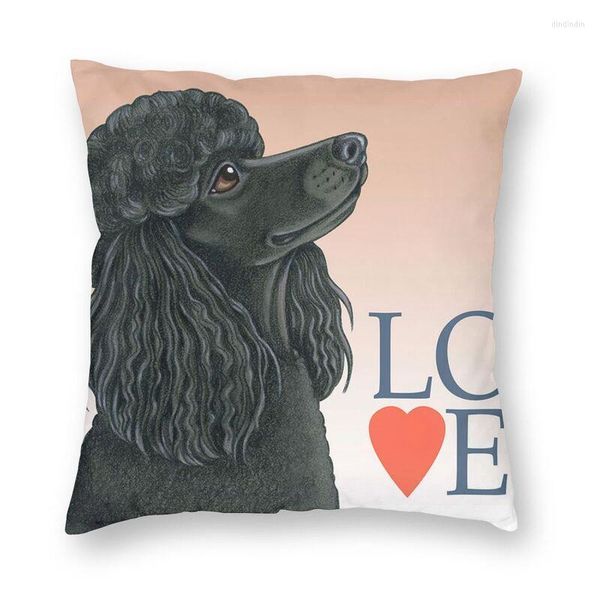 Travesseiro /poodle decorativo de amor preto capa sofá casa decorativa pudel caniche quadrado arremesso 40x40 /decorativo