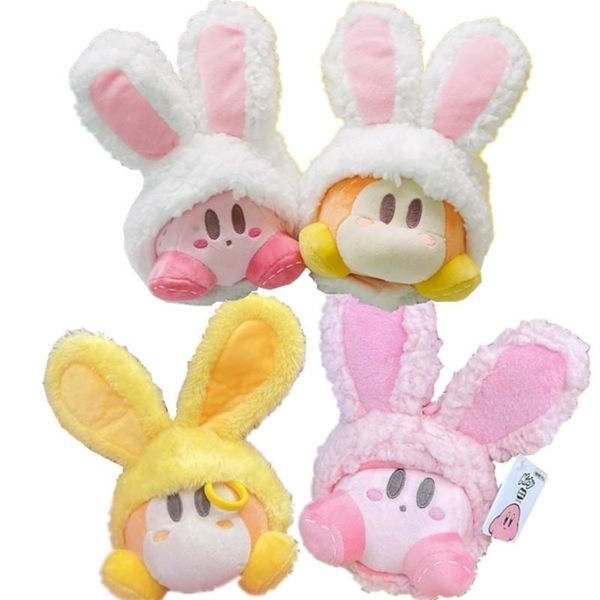 Плюшевые кукол аниме -мультфильм -звезда Kirby Toy Rabbit Long Ear Waddle Dee Doo Pink милый подвесной девочки праздничный подарок 220924