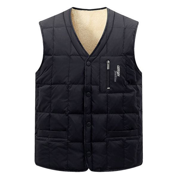 Gilet da uomo Uomo Giacche senza maniche Autunno Inverno Uomo Cotone imbottito in pile Cappotti Uomo Caldo Gilet nero Abbigliamento 220926