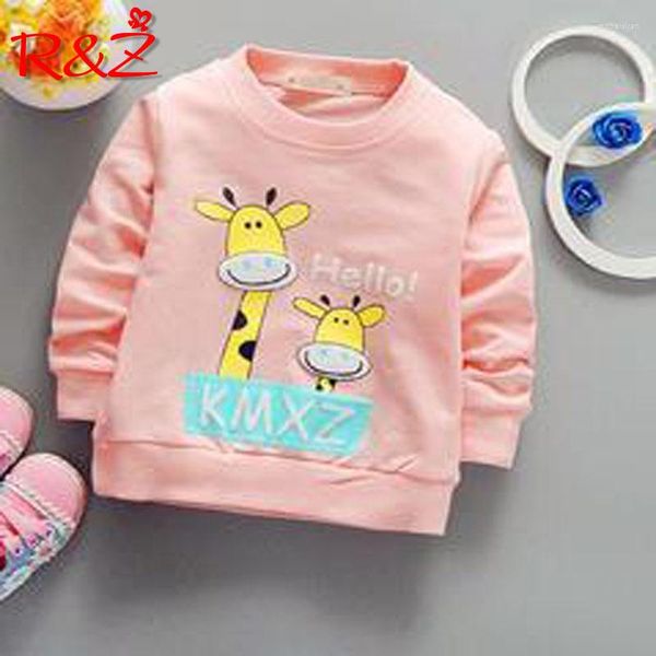 Camicie RZ 2022 T-shirt per bambini in cotone primavera e autunno che basa la camicia ragazzi manica lunga pullover girocollo simpatico cartone animato