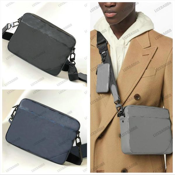 Designer Duo Messenger Bag Borse a tracolla da uomo SPRINTER Cartelle con portamonete Monogrammi Tracolla in pelle Shadow Blu Navy Nero Grigio M46104 M45730 M69827