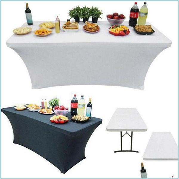 Tischdecke Rechteckige Tischdecken Cocktail Spandex Stretch Er für Hochzeit El Home Event Party Dekoration Drop Lieferung 2021 Garten Te Dh0Pv