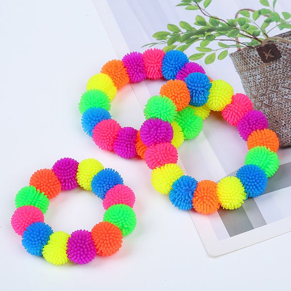 Multicolor Soft Bayberry Ball Ball Fidget Toys Bracelet Novelty Squeeze Squike Sensory Stress Relief Antistress Toy Birthday Party Gift 1109