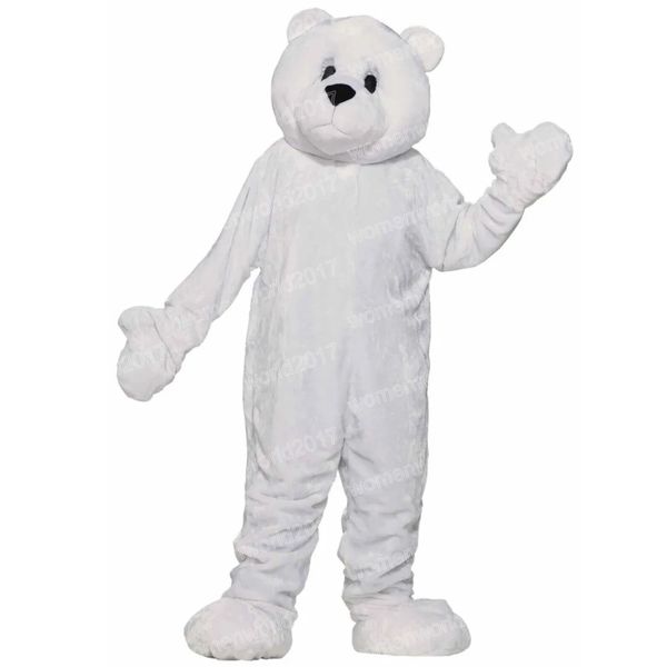 Halloween Polar Bear Mascot Costume Simula￧￣o Roupa de Caracteres de Cartoon Suje para adultos Roupa vestido de fantasia de carnaval para homens para homens mulheres