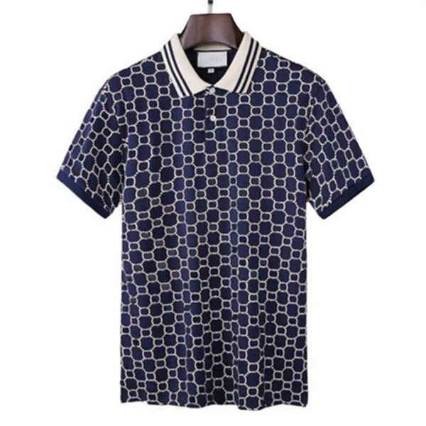 Designer masculino de manga curta camisa polo moda letras bordadas negócios clássico camisa skate casual wear t-shirt tamanho asiático S-3XL