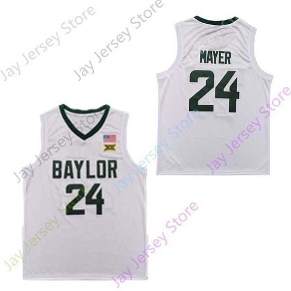 Mitch 2020 New NCAA Baylor Jerseys Mayer Basketball Jersey College White Size Men Youth Adult All Stitched