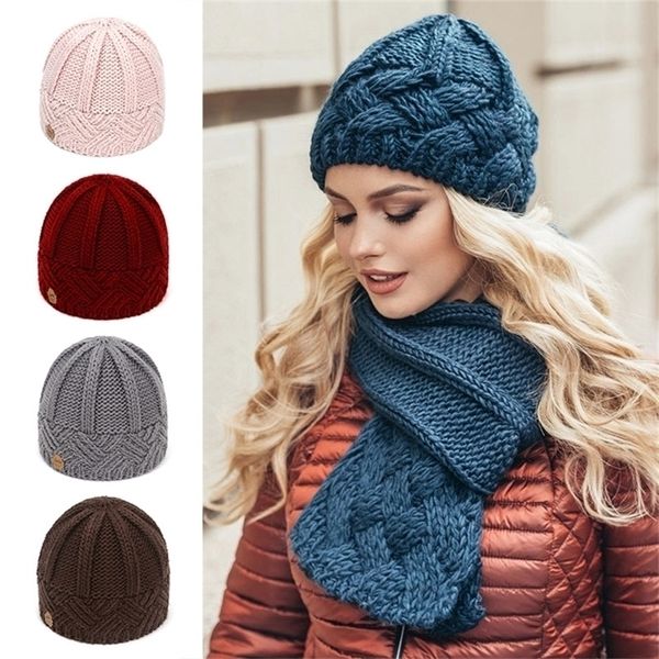 Beanieskull Caps Chapéus de inverno para mulheres lã malha de casal de casal lady lady mick bico chapé femme 220927