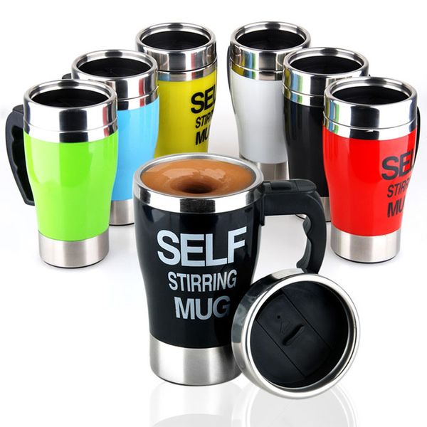 350 мл Автоматическая самостоятельная кружка Lazy Electric Coffee Cufe Milk Mug Mug Smart Stainless Steel Double Sup Cup Sweewware Drinkware