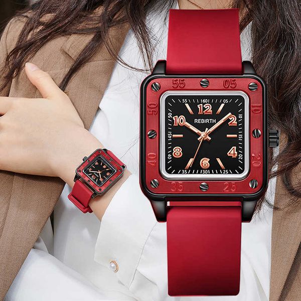 's RINASCITA Vendita Calda Moda Silicone Giappone Movimento Orologio Da Polso Al Quarzo Per Le Signore Impermeabile Femminile Orologio Donna Orologi 2022 0926