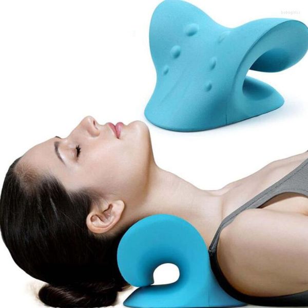 Travesseiro de massagem C de massagem C Dispositivo de tração do relaxador da coluna cervical para alívio da dor
