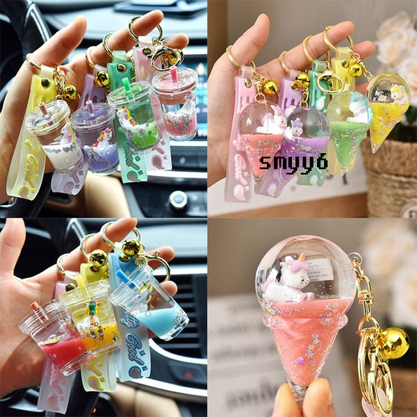 FEVERAￇￃO A FEVERIￇￃO BOLA DE CRISTAL DE CRISTALA BOLA DE CRISTRELAￇￃO Chave de l￭quido Glitter e Unicorn Keyring Mulheres Bolsa Pingente Presente Pingente