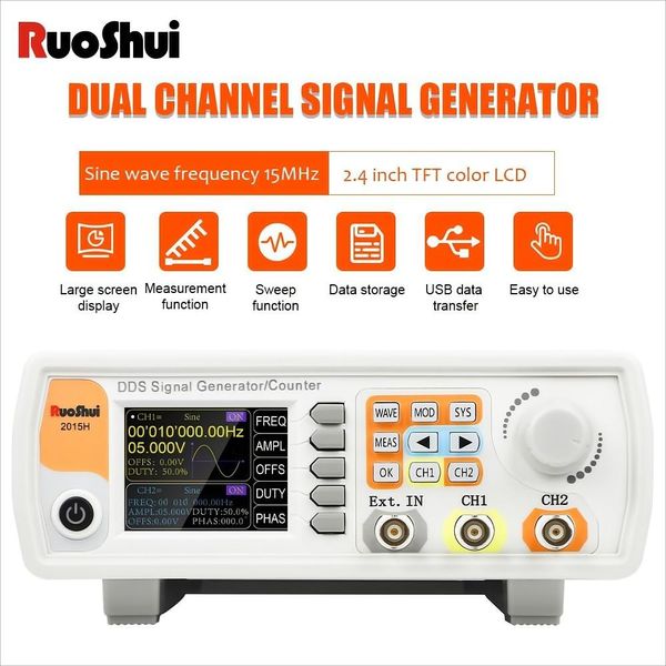 Ruoshui 2015H/2040H/2060H 15MHz DDS Signal Função Gerador do Medidor de Frequência de Forma de Onda Arbitrária