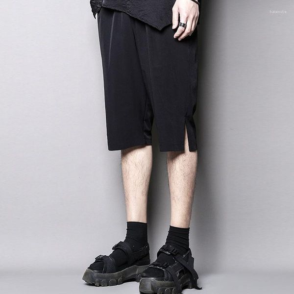Мужские брюки лето японцы с раздельным дизайном мужской случайной укоренившейся короткой короткой моды