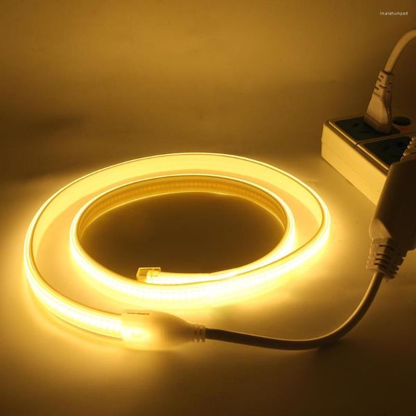Streifen 288 LEDs/m High Density Soft FOB LED Lichtleiste RA90 Warm Natur Kühles Weiß Flexible Outdoor COB Streifen Lampe AC 110 V 220 V