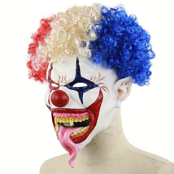 Party Spiked Mask Capelli per Full Face Latex Halloween Crown Maschere horror Clown Cosplay Night Terror Club RRB15823