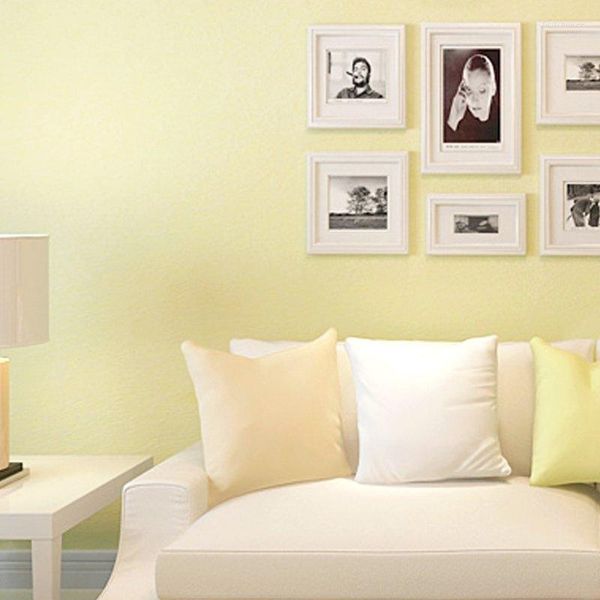 Papéis de parede papel de parede de cor sólido moderno quarto simples sala de estar lisa de estudo bege restaurante fundo quente quente amarelo brilhante