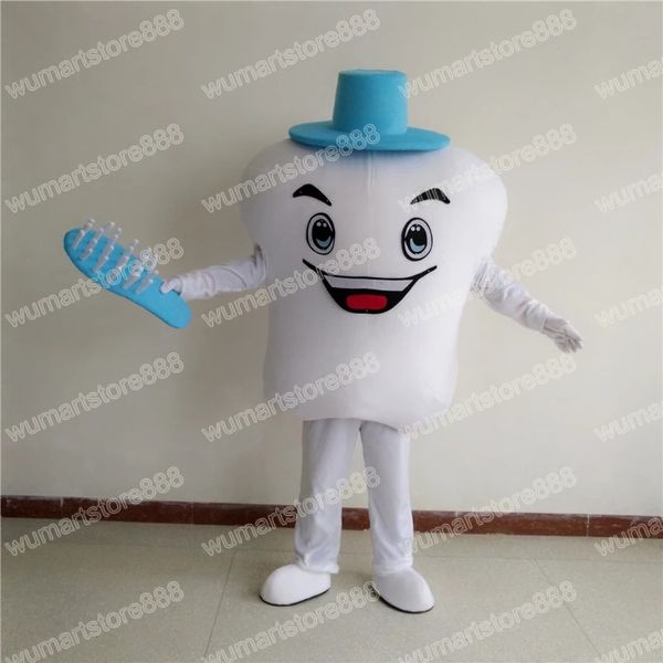 Halloween Mascot de dente traje de desenho animado personagem carnival festival vestido chique adultos tamanho de natal