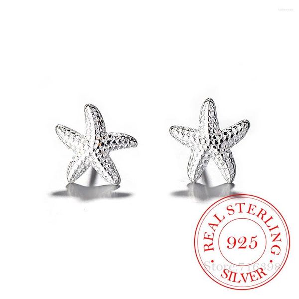 Серьги-грибки 925 Серебряные морские звезды для женщин стерлинговой стержневой джони женского пола Mujer Moda Moda