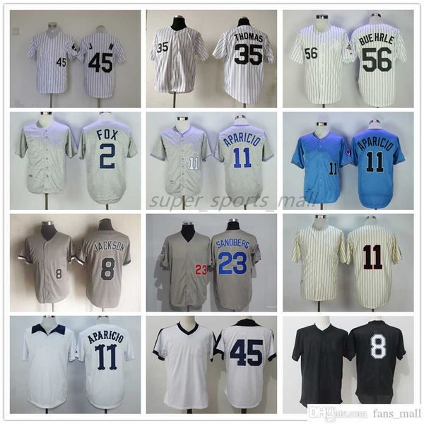 1938 Gerileme Beyzbol Forması Vintage 2 Nellie Fox 8 Gri Pullover11 Luis Aparicio 23 Robin Ventura 35 Frank Homas Chris Sale Buehrle 1jerseys 959 1960 1976