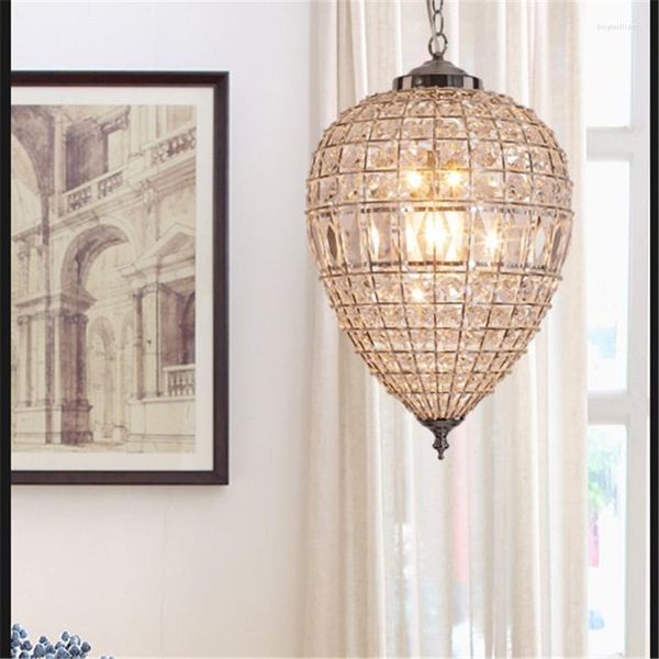 Lampade a sospensione DOXA Lampada a sospensione circolare a LED moderna in cristallo country americano per soggiorno, ristorante, decorazioni per la casa