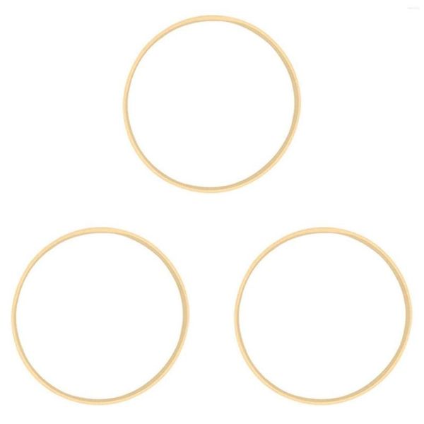 Estatuetas decorativas 3x Dream Bamboo Rings Círculo de madeira Round Catcher Diy Hoop 20.5cm