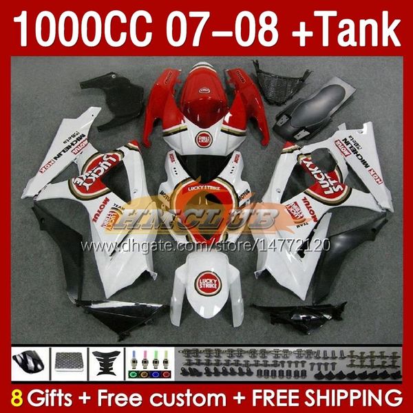 Suzuki GSXR1000 GSXR 1000 CC K7 GSX-R1000 2007-2008 BODYS.13 1000cc GSXR-1000 07 08 Bodywork GSX R1000 2007 2008 Tam Kaplama Kiti Şanslı Kırmızı Blk